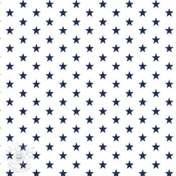 Bavlněná látka Petit stars white/navy