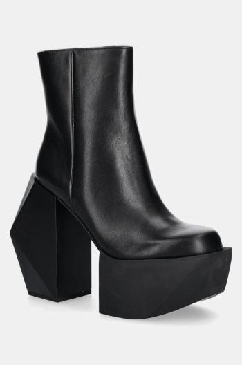 Kožené kotníkové boty United Nude Stage Boot dámské, černá barva, na podpatku, 107530116