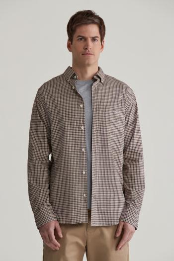 KOŠILE GANT REG MICROCHECK FLANNEL SHIRT DARK KHAKI