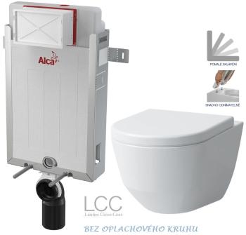 ALCADRAIN Renovmodul předstěnový instalační systém bez tlačítka + WC LAUFEN PRO LCC RIMLESS + SEDÁTKO AM115/1000 X LP2