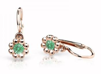 Cutie Jewellery Dětské náušnice z růžového zlata C2030-10-X-4 zelená