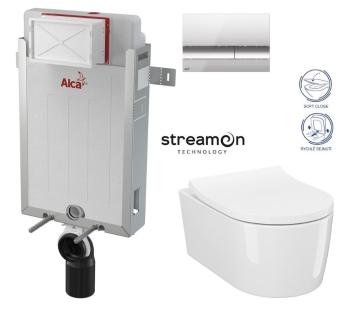 ALCADRAIN Renovmodul předstěnový instalační systém s chromovým tlačítkem M1721 + WC CERSANIT INVERTO + SEDÁTKO DURAPLAST SOFT-CLOSE AM115/1000 M1721 IN1