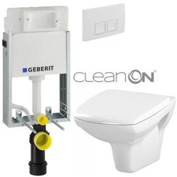 Geberit KOMBIFIX Basic tlačítko DELTA 50 Bílé WC CERSANIT CARINA + SEDÁTKO 110.100.00.1 50BI CA1