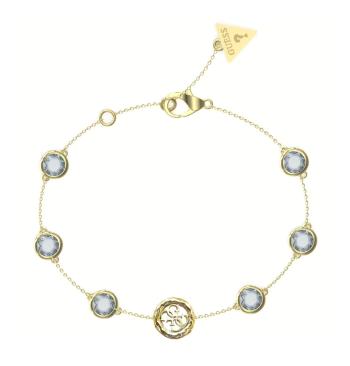 Guess Slušivý pozlacený náramek s krystaly Petra JUBB05099JWYGAQ 18,4 cm