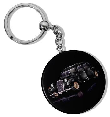 Kulatá klíčenka Citröen Traction Avant Black