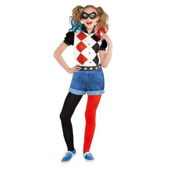 Amscan Dětský kostým – Černo-červená Harley Quinn Velikost - děti: M: 128 cm