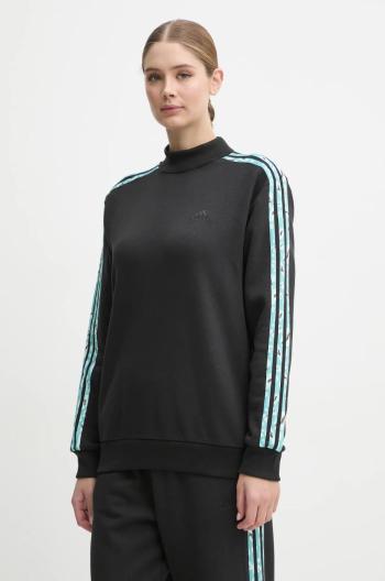 Mikina adidas Animal dámská, černá barva, s aplikací, IY1661