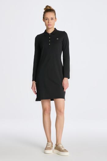 ŠATY GANT SLIM SHIELD LS PIQUE DRESS BLACK