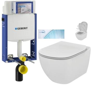 GEBERIT KOMBIFIX ECO, nádržka UP 320 bez tlačítka + WC Ideal Standard Tesi se sedátkem SoftClose, AquaBlade  110.302.00.5 TE1