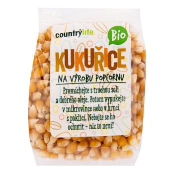 Kukuřice na výrobu popcornu 200 g BIO   COUNTRY LIFE