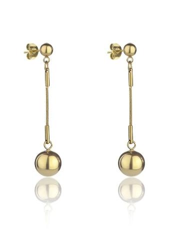 Marc Malone Pozlacené visací náušnice Amanda Gold Earrings MCE24002G