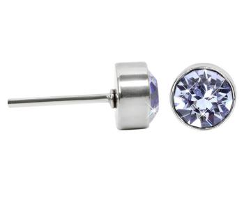 Levien Ocelové náušnice Chaton Light Sapphire