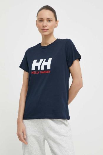 Bavlněné tričko Helly Hansen tmavomodrá barva