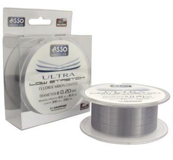 Asso vlasec ultra low stretch 300 m čirá-průměr 0,24 mm / nosnost 9,4 kg