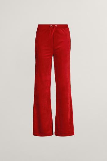 TEPLÁKY GANT STRAIGHT LEG VELOUR PANTS RUBY RED