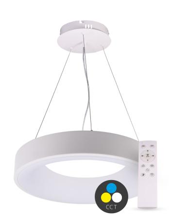 T-LED SMART TUYA Bílé závěsné LED svítidlo kulaté 480mm 48W CCT s DO 105569