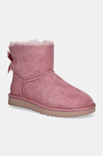 Semišové sněhule UGG Mini Bailey Bow II růžová barva, 1016501-DYR