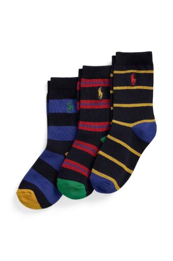 Dětské ponožky Polo Ralph Lauren 3-pack tmavomodrá barva, 443960172001