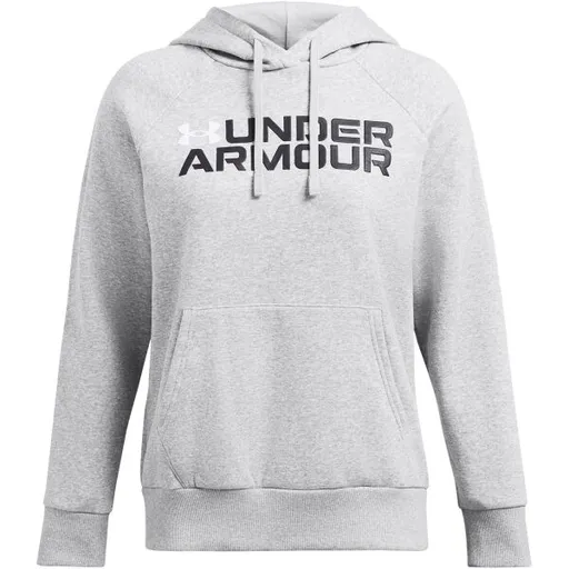 Under Armour RIVAL FLEECE WORDMARK Dámská mikina, šedá, velikost S