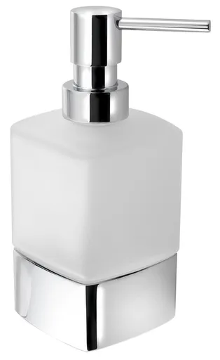 Gedy LOUNGE dávkovač mýdla na postavení, 280 ml, mléčné sklo, chrom 545513