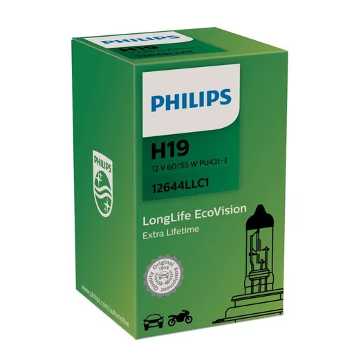 Philips H19 12V 60/55W PU43t-1 LongLife 1ks 12644LLC1
