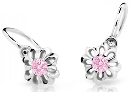 Cutie Jewellery Něžné dětské náušnice z bílého zlata C2208-10-X-2 růžová