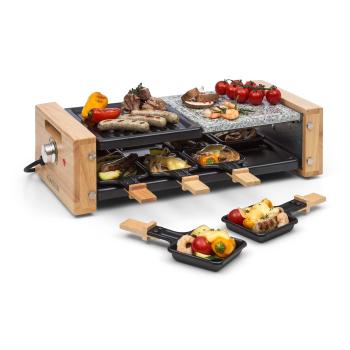 Klarstein Chateaubriand Nuovo, raclette gril, 1200 W, pro osob, grilovací deska, hliník/kámen