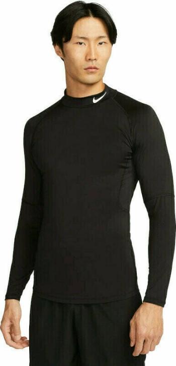 Nike Dri-Fit Fitness Mock-Neck Long-Sleeve Top Black/White S Termo Oblečení