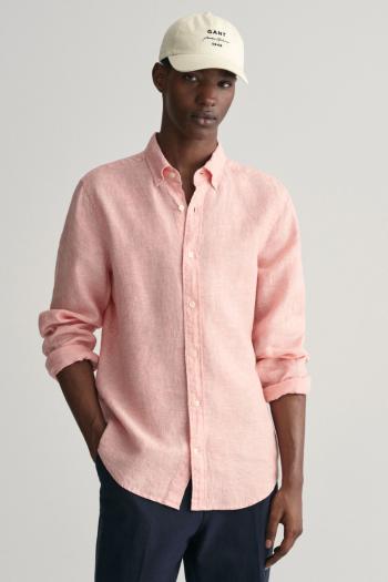 KOŠILE GANT SLIM LINEN SHIRT PEACHY PINK