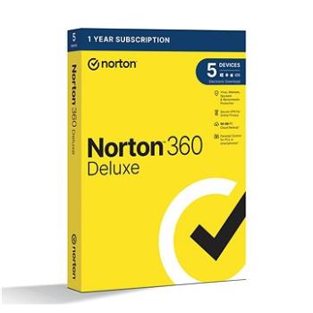 Norton 360 Deluxe 50GB, VPN, 1 uživatel, 5 zařízení, 12 měsíců (elektronická licence) (21405762)