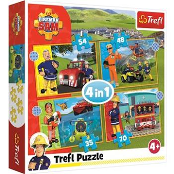 Trefl Puzzle Statečný požárník Sam 4v1 (35,48,54,70 dílků) (5900511343878)