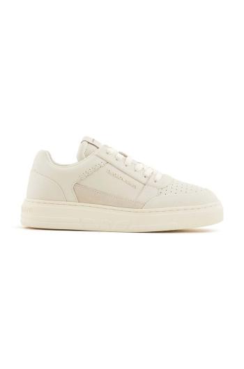 Kožené sneakers boty Emporio Armani béžová barva, X3X211 XR101 T847