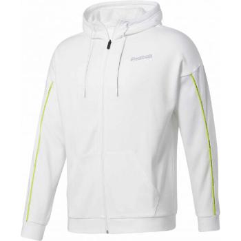 Reebok TRAINING ESSENTIALS PIPING FZ HOODIE Pánská mikina, bílá, velikost