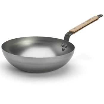 Wok MINERAL B BOIS 28 cm, stříbrná, ocel, de Buyer