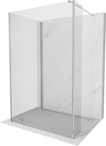 MEXEN/S Kioto Sprchová zástěna WALK-IN 120 x 80 x 40 cm, transparent, chrom 800-120-080-221-01-00-040