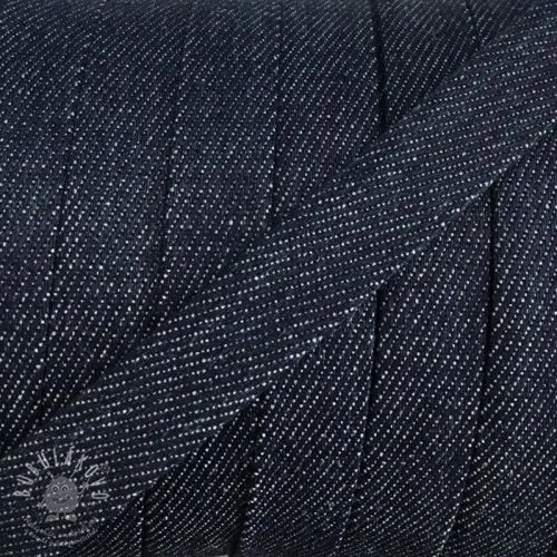 Bavlnená šnůra plochá 15 mm Denim navy