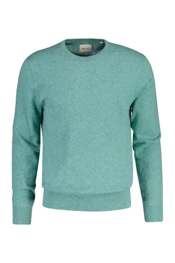 SVETR GANT SLUB COTTON LINEN C-NECK OCEAN GREEN MELANGE