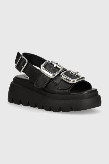 Kožené sandály Steve Madden Transporter dámské, černá barva, na platformě, SM11003060