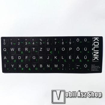Kolink UNIVERZÁLIS billentyűzet matrica fekete alapon fehér betűk magyar kiosztás!