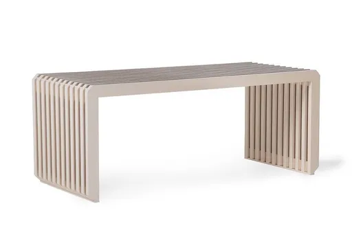 Béžová dřevěná lamelová lavice Slatted M - 96*43*38 cm HKLIVING