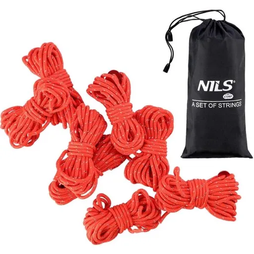 NILS CAMP NC1751 Sada napínacích šňůr, červená, velikost