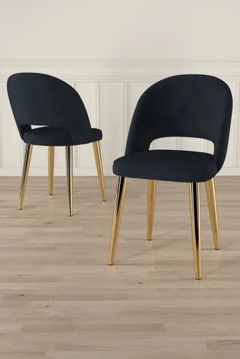 Sada židlí (4 kusy) Pane - Anthracite, Gold