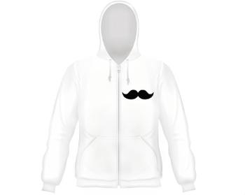 Pánská mikina na zip s kapucí moustache