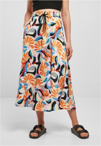 Urban Classics Ladies AOP Satin Midi Skirt magicmangoabstract - 5XL