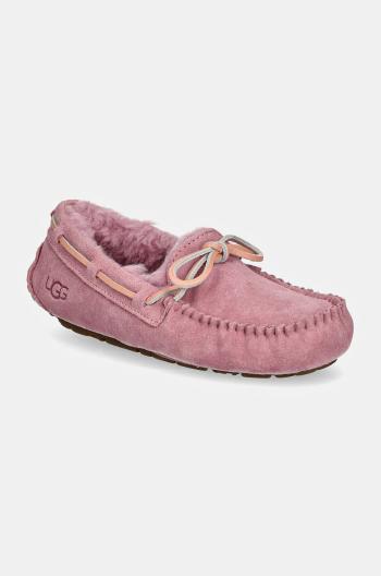 Semišové papuče UGG Dakota růžová barva, 1107949-DYR