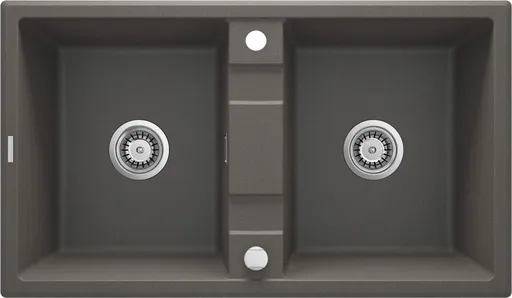DEANTE Eridan antracit metalic Granitový dřez, 2 bowl ZQE_T203