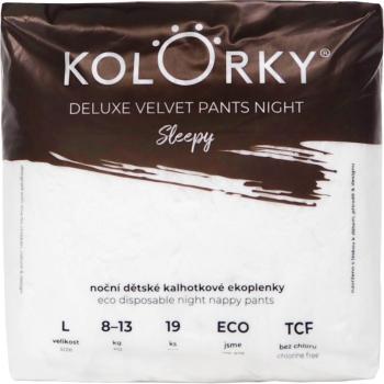 Kolorky Deluxe Velvet Pants Night Sleepy jednorázové plenkové kalhotky na noc L 8-13 kg 19 ks