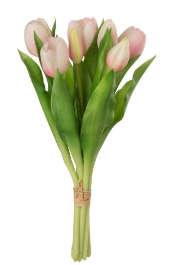 Kytice 7ks světle růžových realistických tulipánů Tulips - 31cm 32903