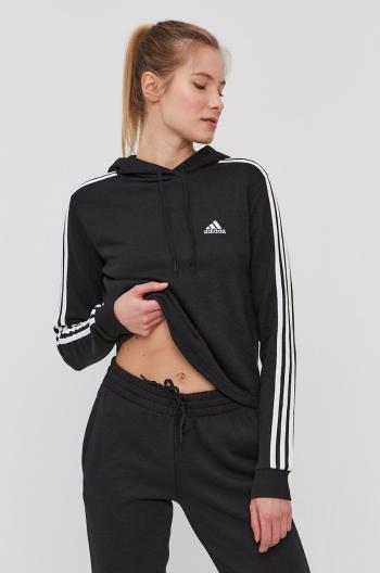 Mikina adidas GM5582 dámská, černá barva, hladká