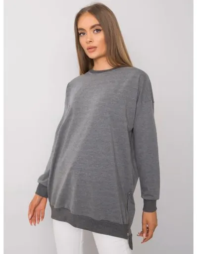 Dámská tunika s dlouhým rukávem melanžová RHIANON tmavě šedá